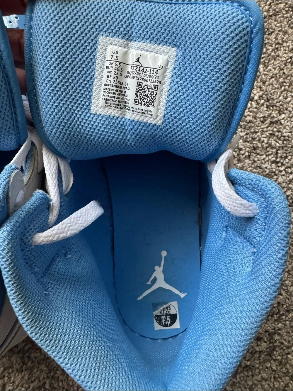 Jordan Mid-Top Sneakers in White and Light Blue